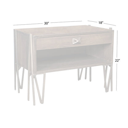 Stella 1 - Drawer Solid Wood Nightstand