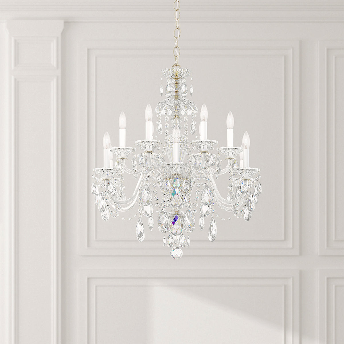 Sterling 12 - Light Glass Chandelier