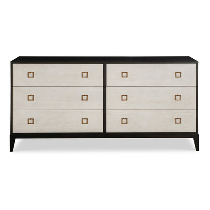 Stocked Six Drawer Low Dresser