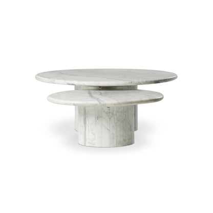 Stuart Marble Coffee Tables-White Calacatta Marble