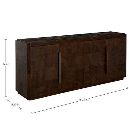 Summit Ash Burl Sideboard - 2 Shelves, Dusk