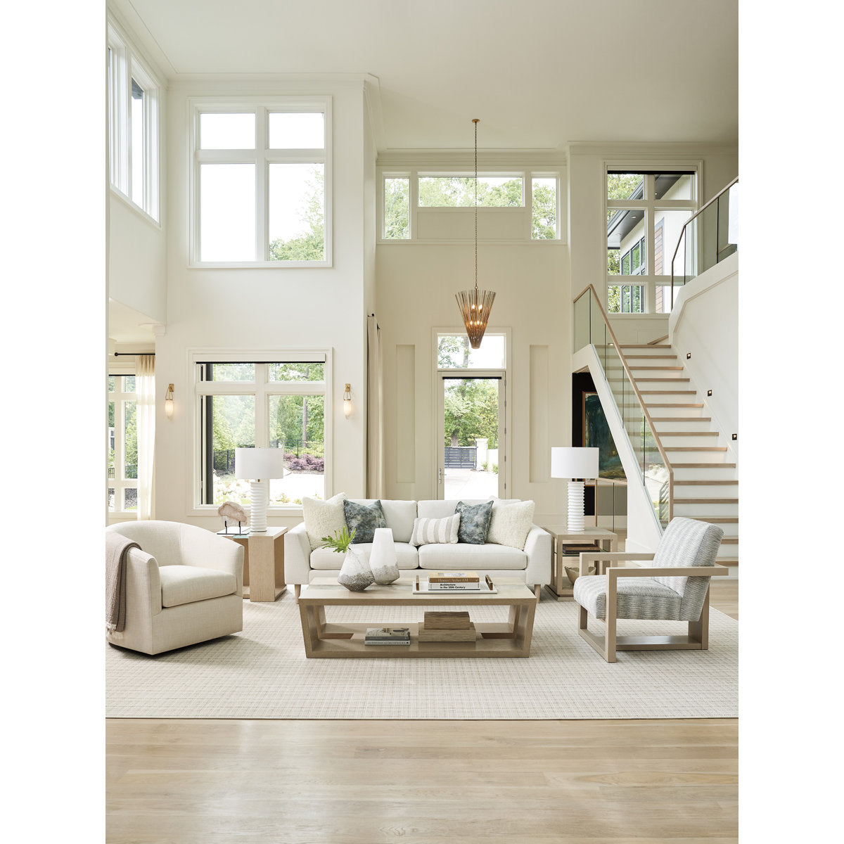 Sunset Key Fischer Floor Shelf Coffee Table with Storage