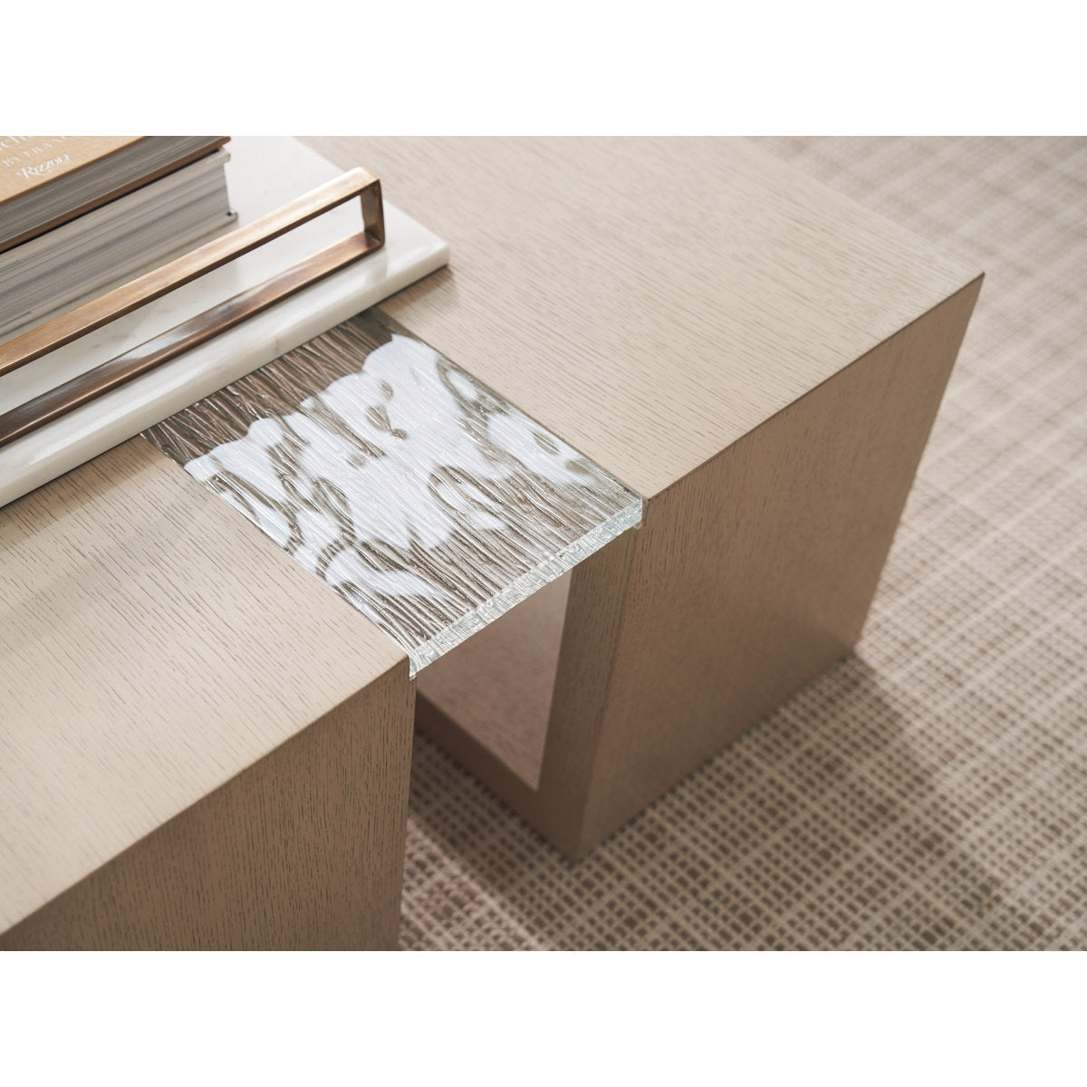 Sunset Key Fischer Floor Shelf Coffee Table with Storage