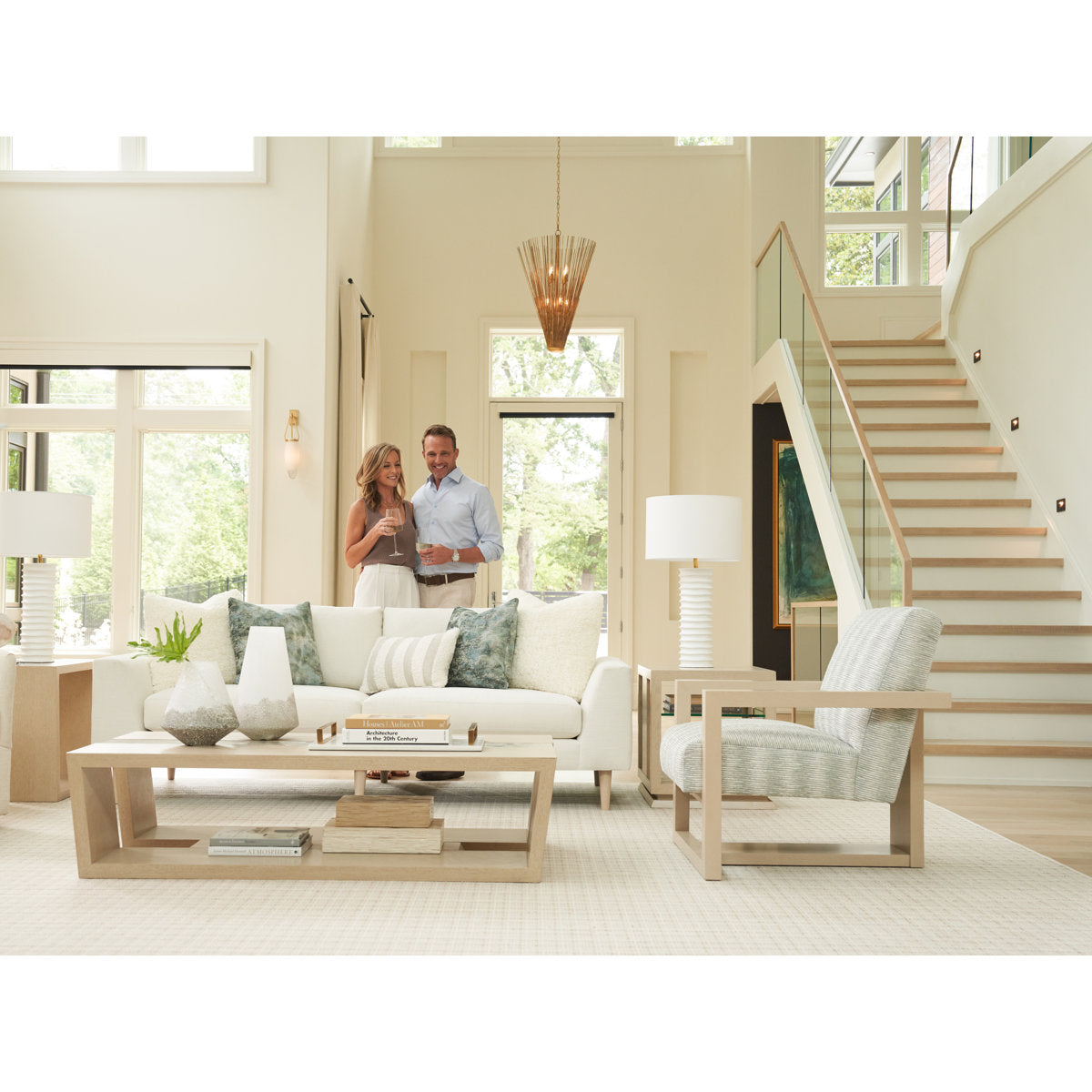 Sunset Key Fischer Floor Shelf Coffee Table with Storage