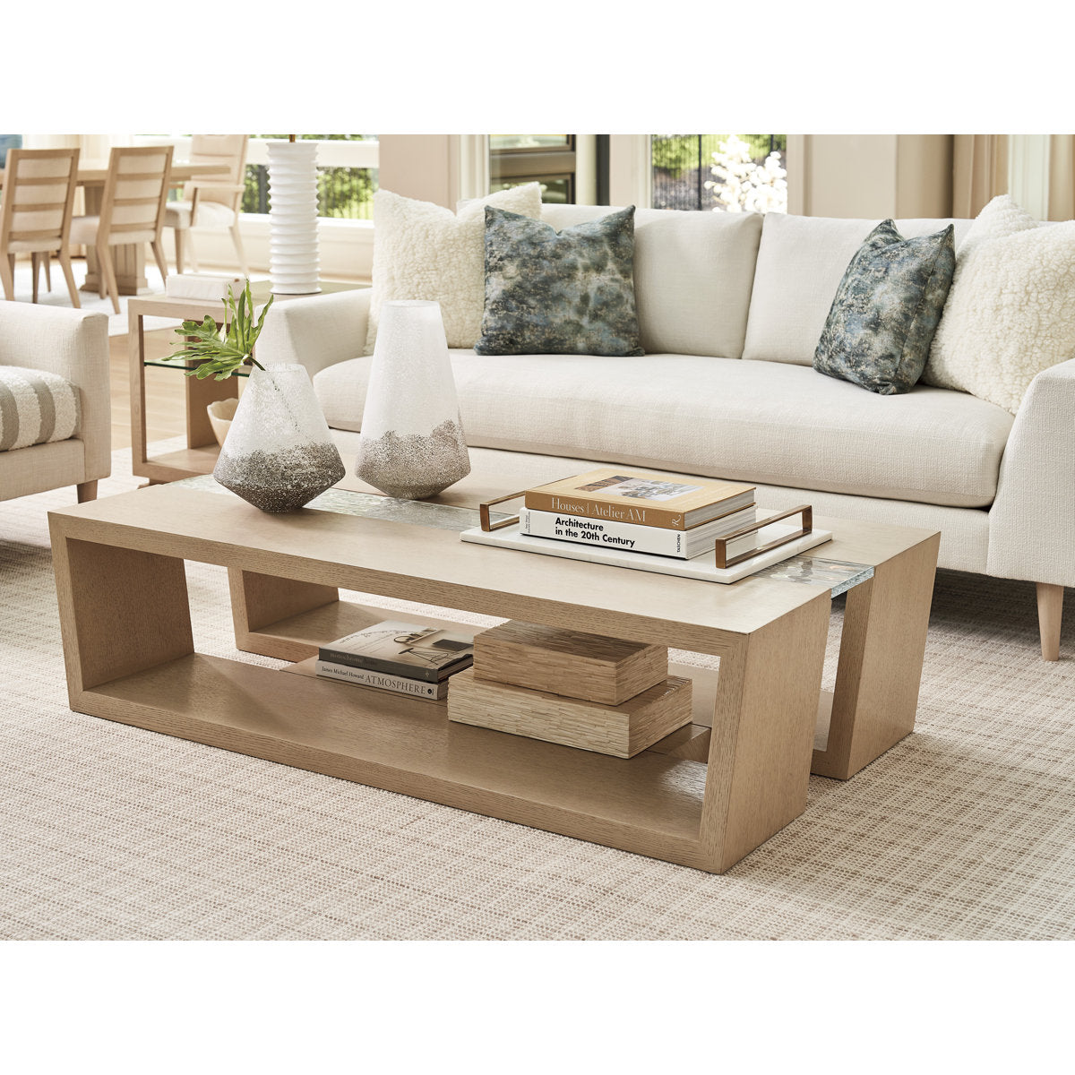 Sunset Key Fischer Floor Shelf Coffee Table with Storage