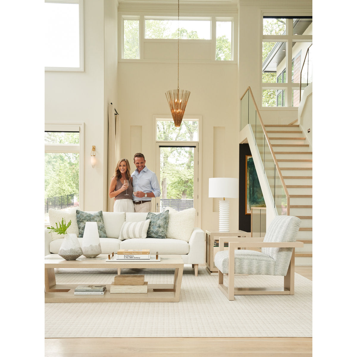Sunset Key Fischer Floor Shelf Coffee Table with Storage