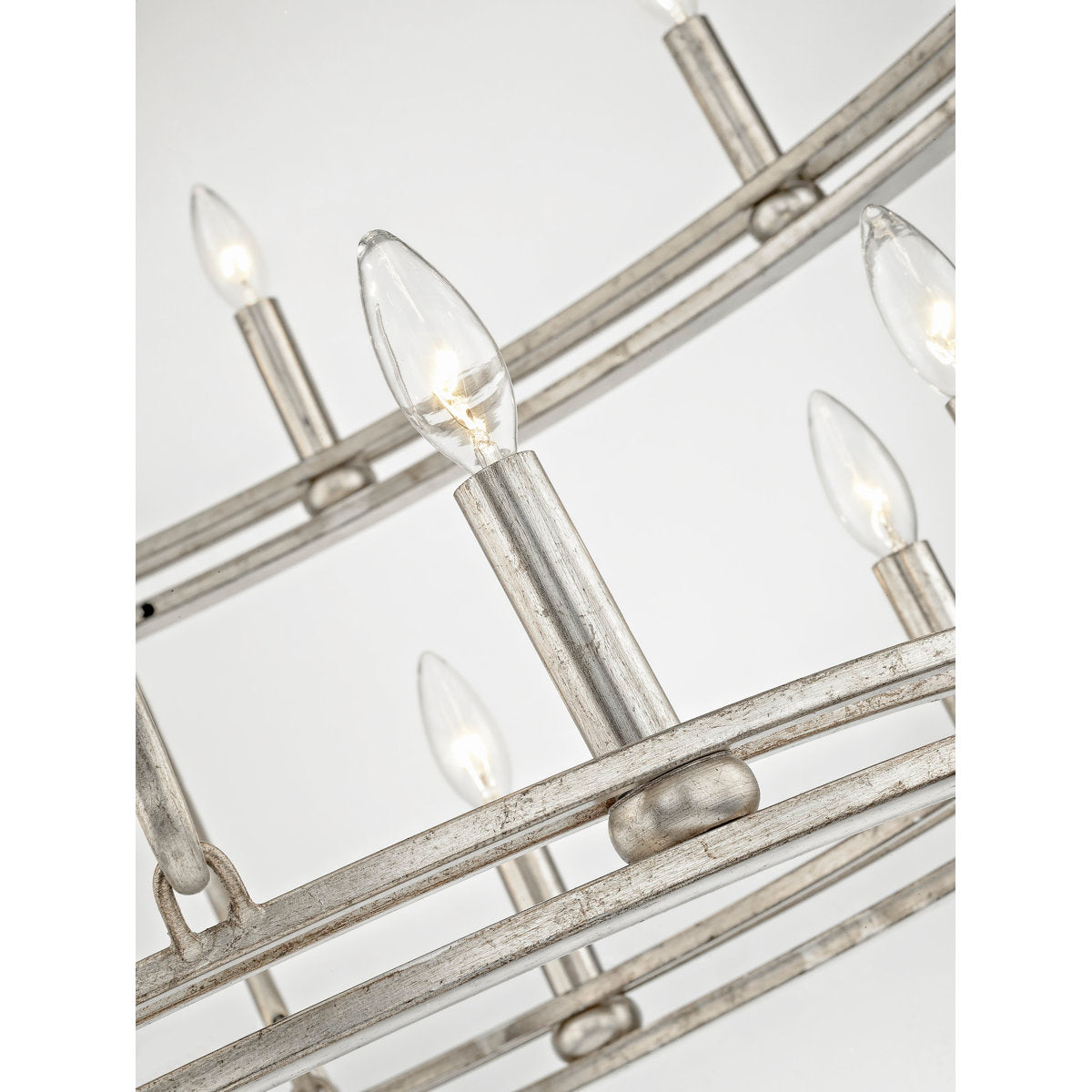 Sutton - 28 Light Chandelier - Champagne Silver Leaf