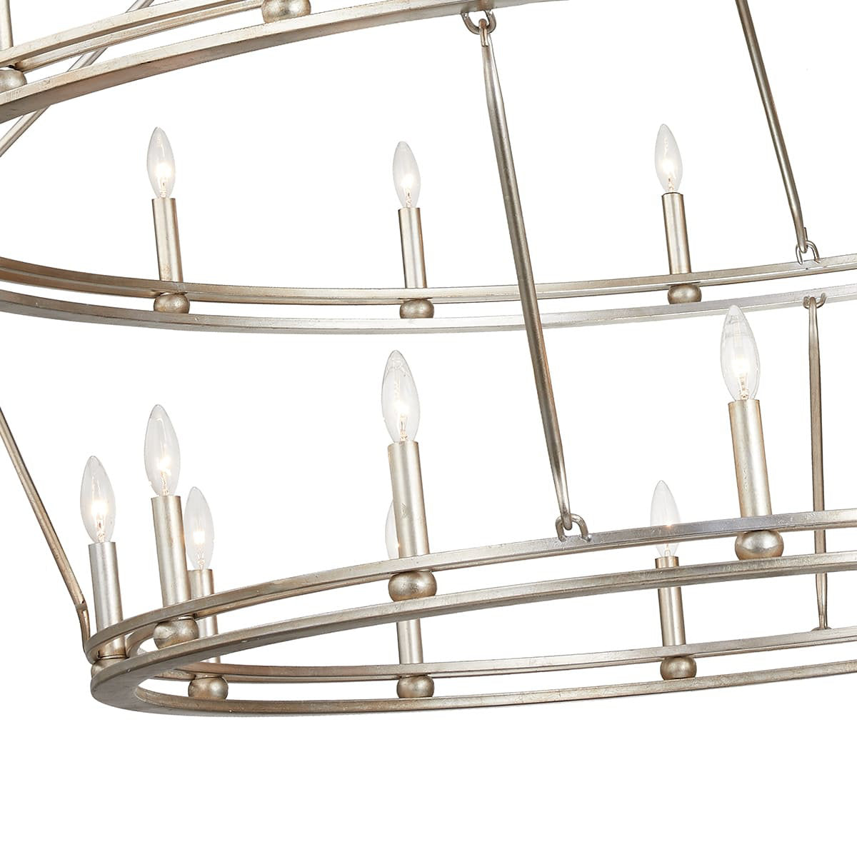 Sutton - 28 Light Chandelier - Champagne Silver Leaf