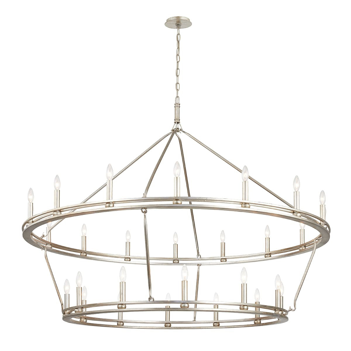 Sutton - 28 Light Chandelier - Champagne Silver Leaf