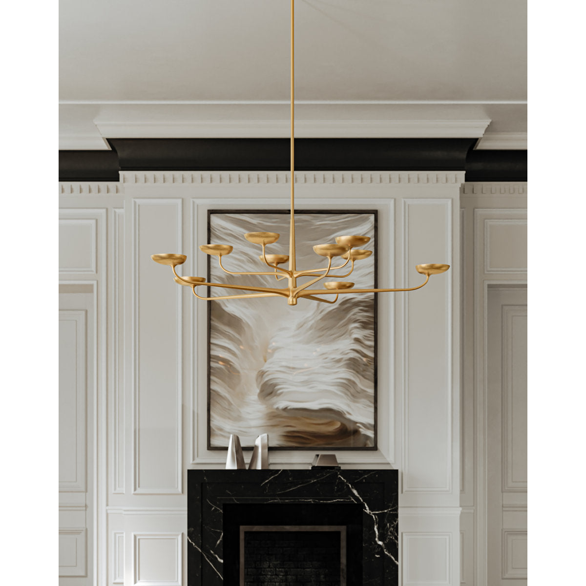 Taormina Chandelier in Vintage Gold Leaf