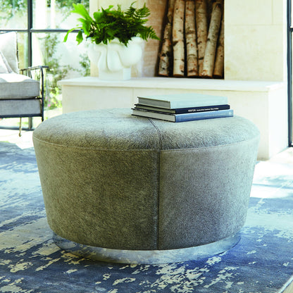 Tapered Ottoman-Grey Hair-on-Hide