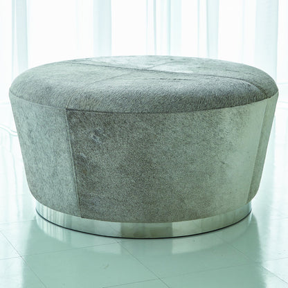 Tapered Ottoman-Grey Hair-on-Hide