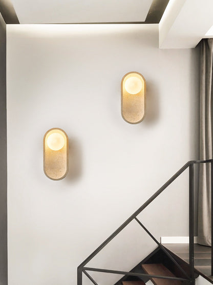 Tavian Arch Travertine Wall Lamp