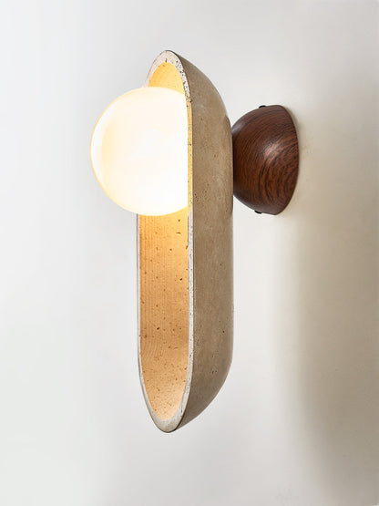 Tavian Arch Travertine Wall Lamp