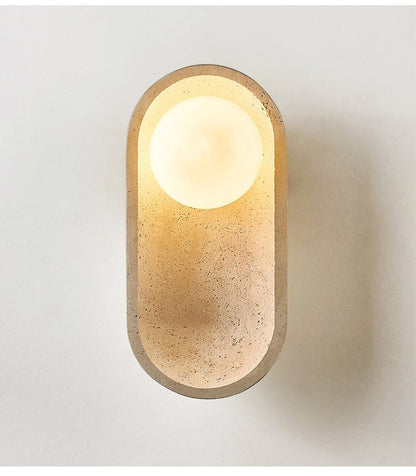 Tavian Arch Travertine Wall Lamp