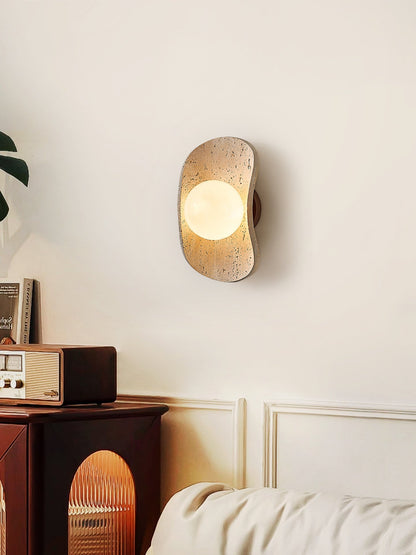 Tavian Halo Travertine Wall Lamp