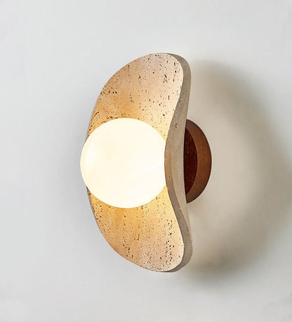 Tavian Halo Travertine Wall Lamp