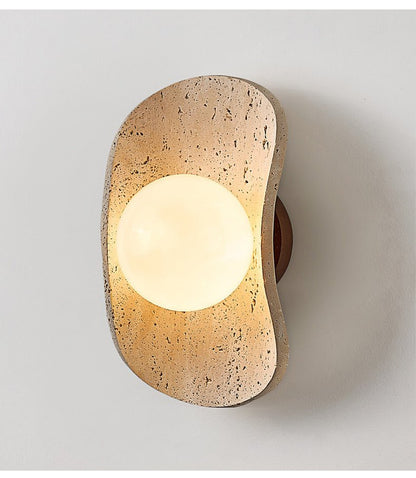 Tavian Halo Travertine Wall Lamp