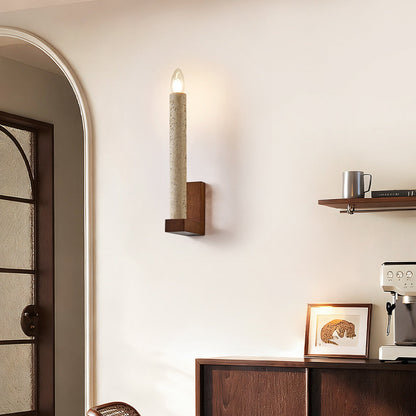 Tavian Travertine Candle Wall Lamp