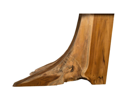 Teak Wood Console Table, Iron Sheet Top