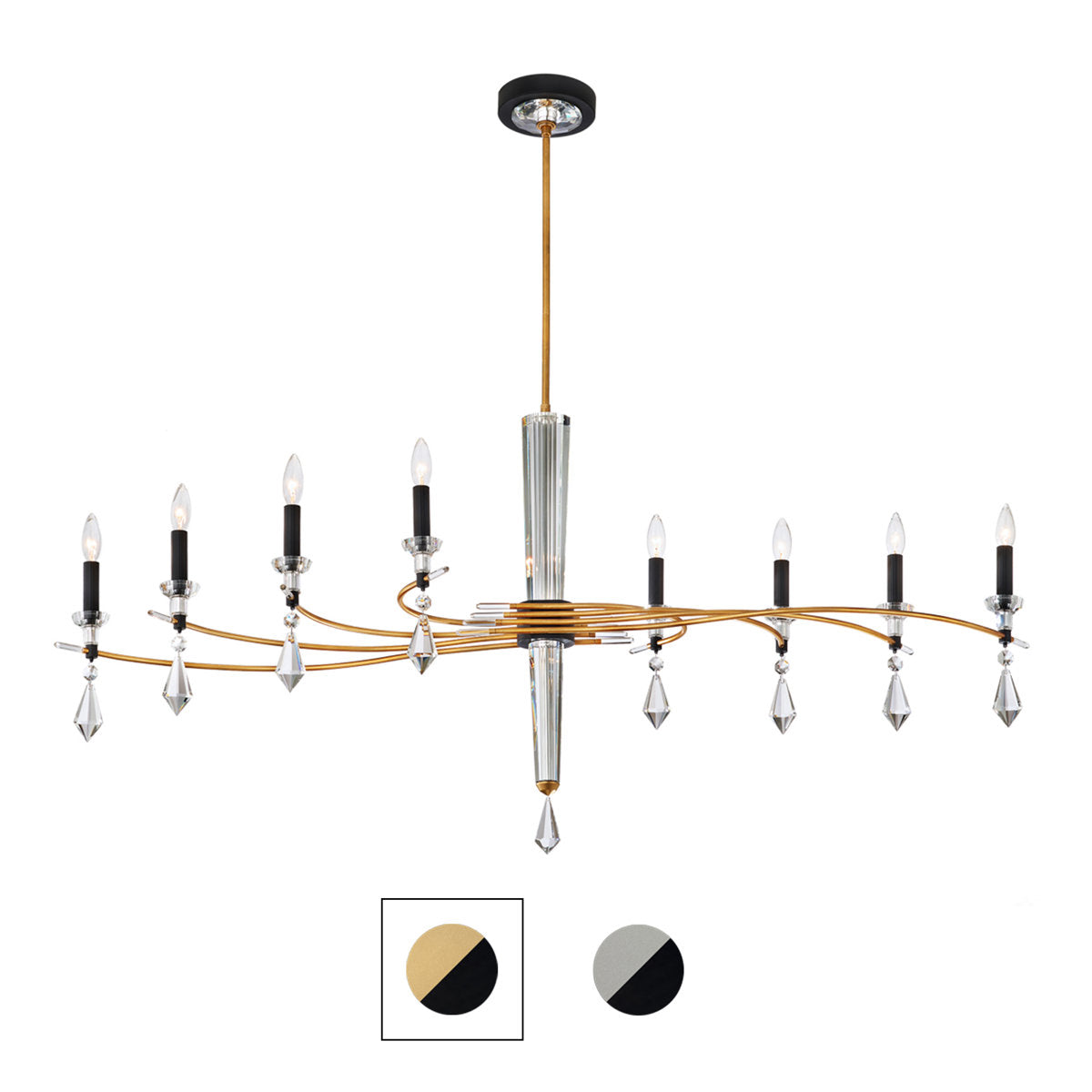 Tempest 8 Light Crystal Linear Chandelier