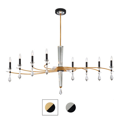 Tempest 8 Light Crystal Linear Chandelier