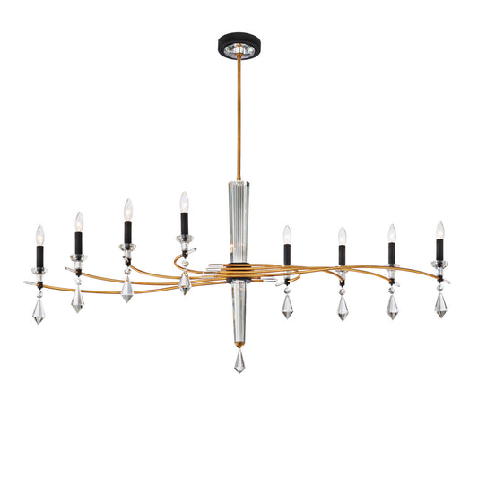 Tempest 8 Light Crystal Linear Chandelier