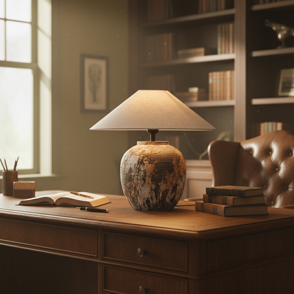 Textured Ceramic Jar Table Lamp