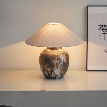 Textured Ceramic Jar Table Lamp