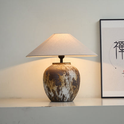 Textured Ceramic Jar Table Lamp