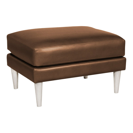 Thea 28.5" Wide Genuine Leather Rectangle Standard Ottoman