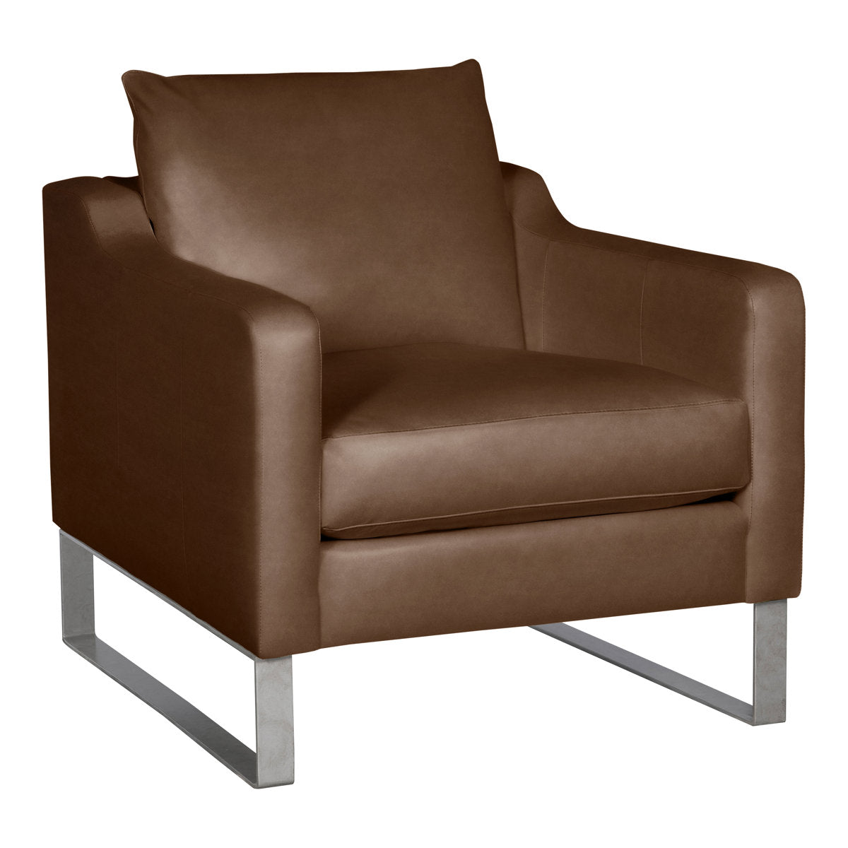 Thea 31.5" W Genuine Leather Top Grain Leather Armchair