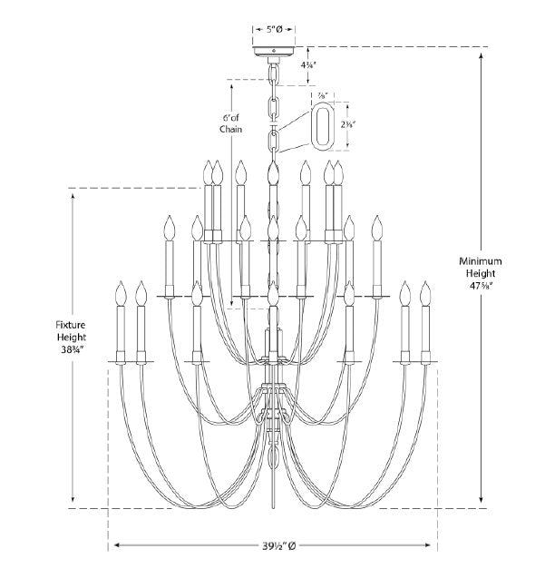 Thomas O'Brien Erika Three-Tier Chandelier