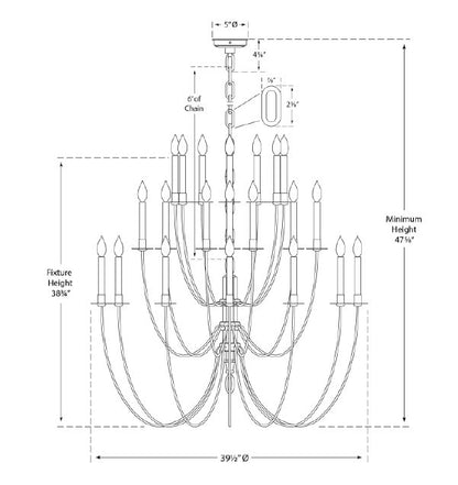 Thomas O'Brien Erika Three-Tier Chandelier