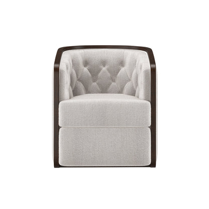 Thomas Tufted Barrel Chair Chair with Ottoman