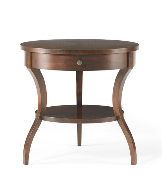 Tiered Solid Wood 3 Legs End Table with Storage