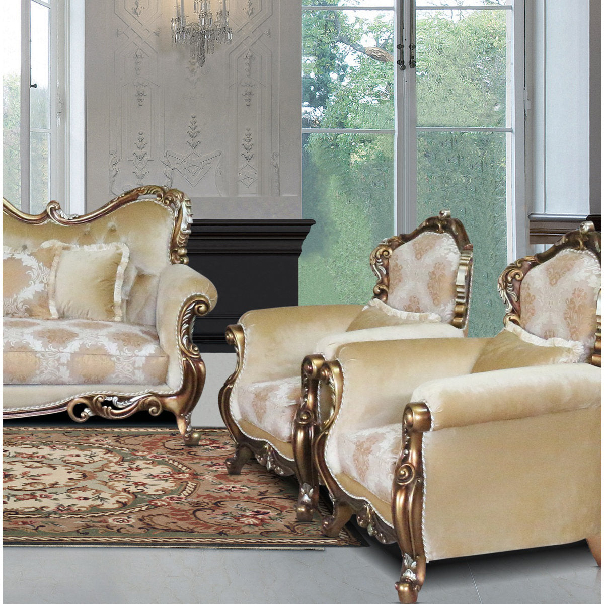 Tiziano Armchair Chair with Ottoman