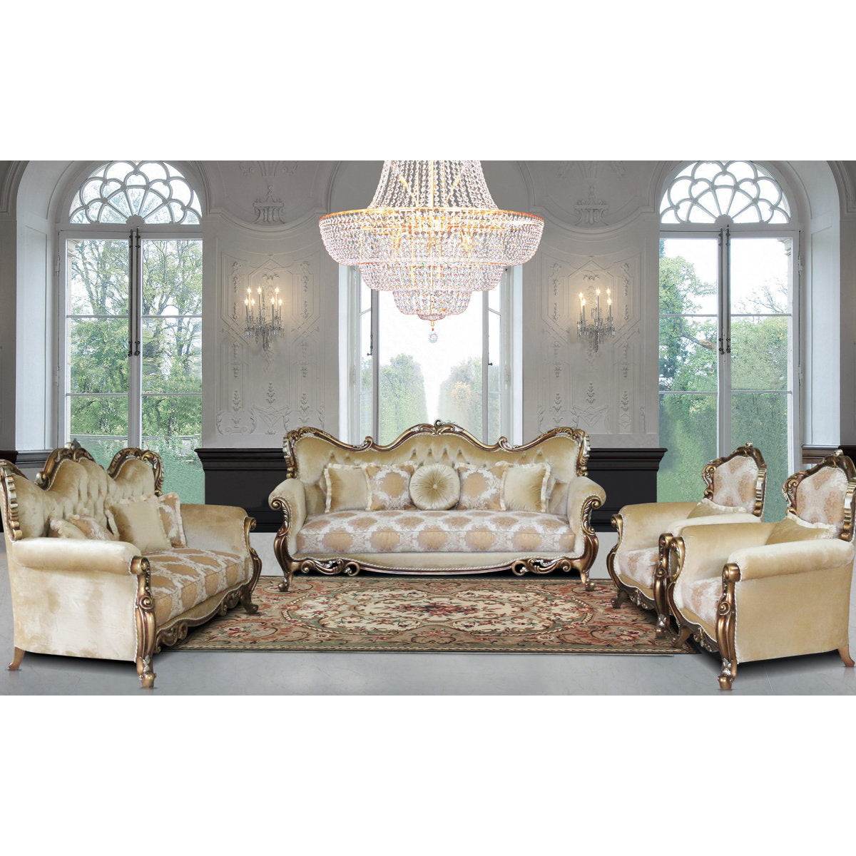 Tiziano Armchair Chair with Ottoman