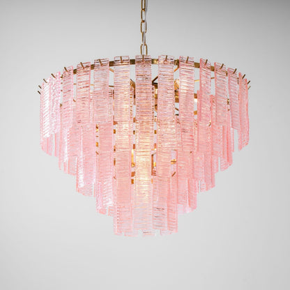 Opalora Pink Glass Chandelier