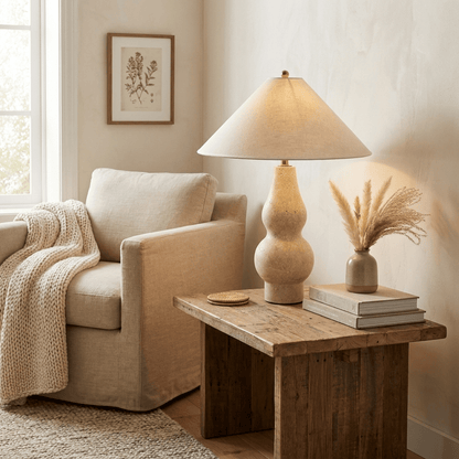 Tovelle Yellow Travertine Table Lamp
