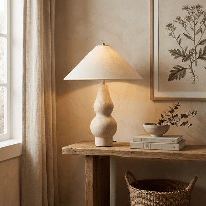 Tovelle Yellow Travertine Table Lamp