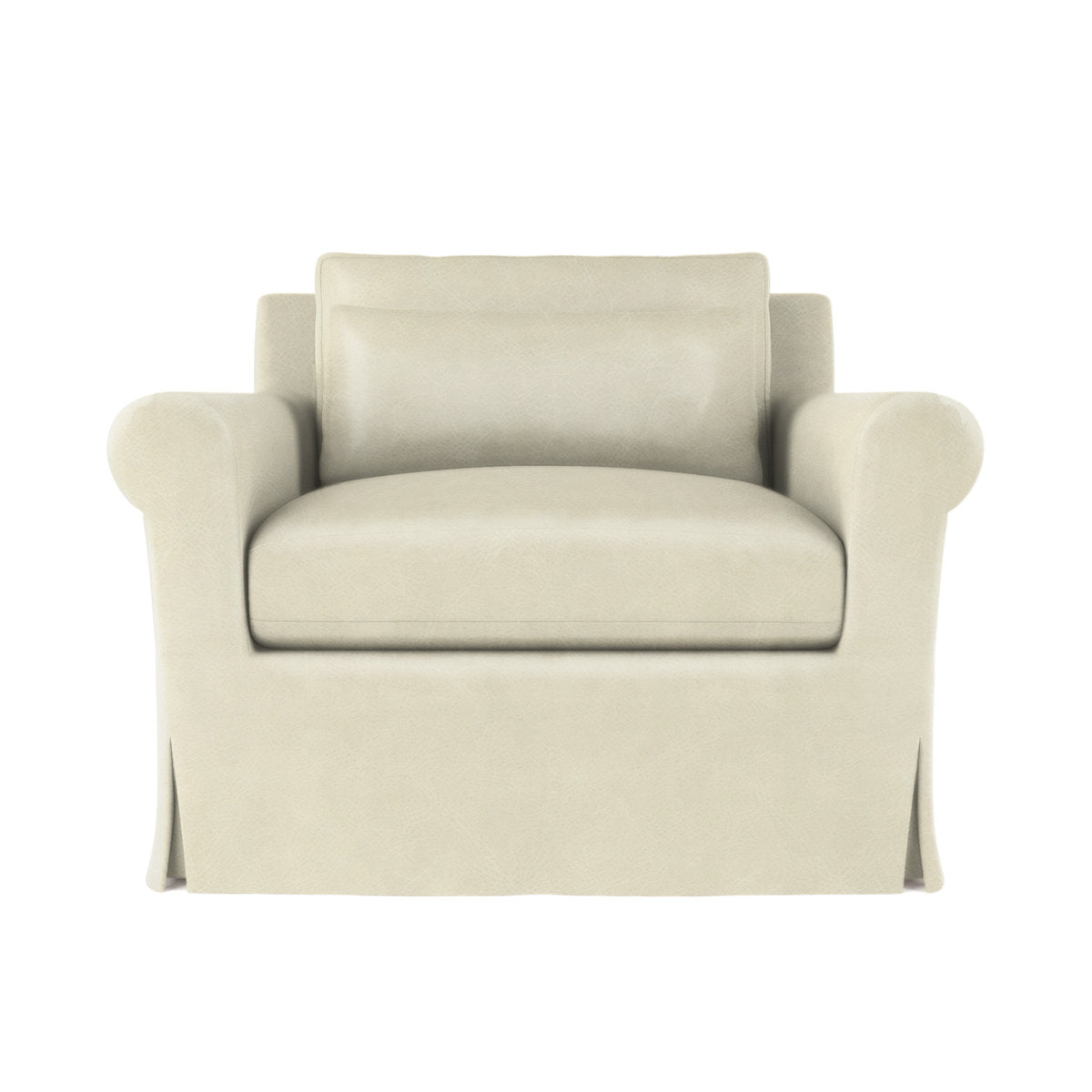 Transitional Skirted Chair Chair with Ottoman