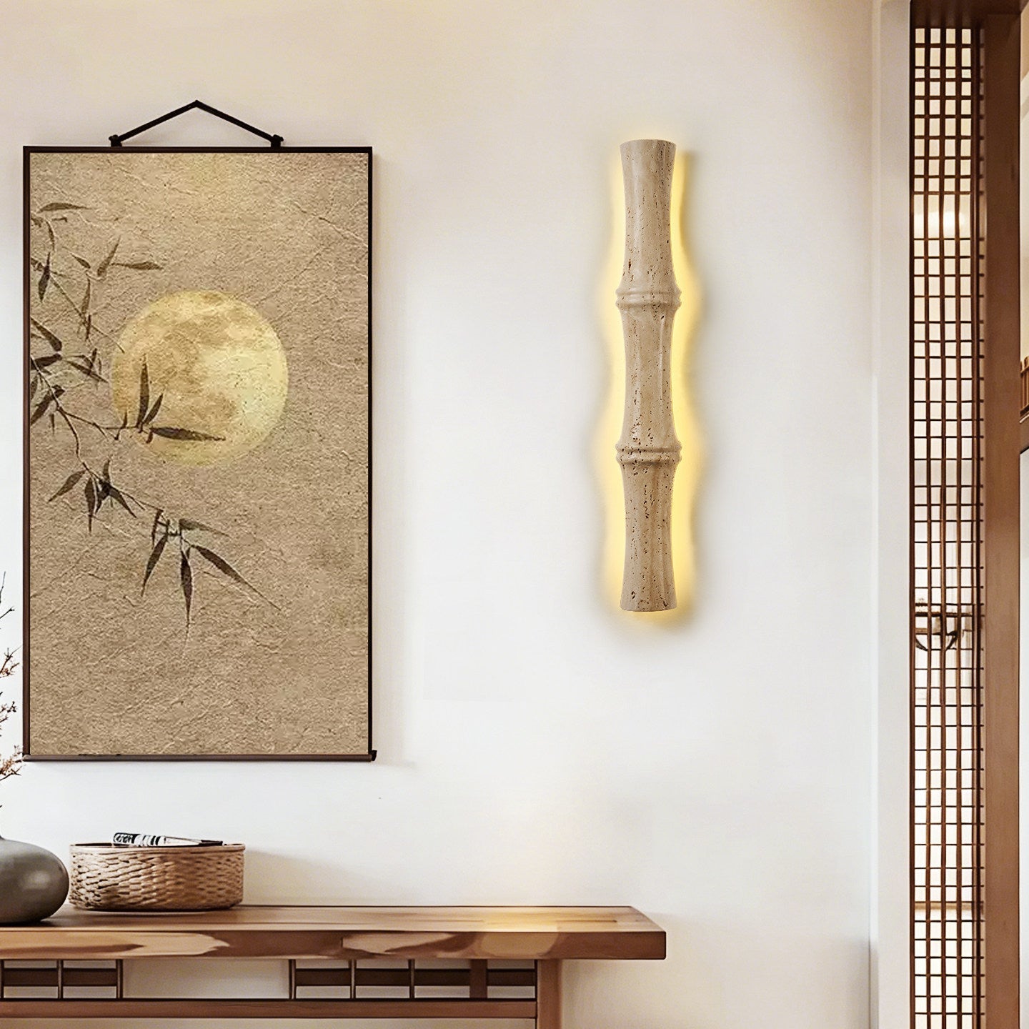Travertine Column Glow Wall Light