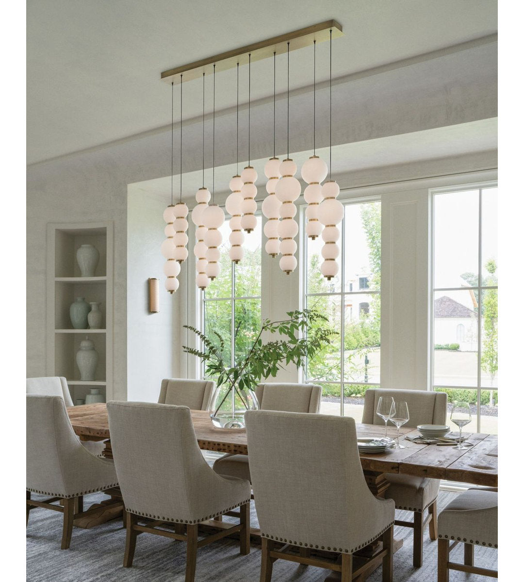 Trigo 1 - Light Steel LED Chandelier by Lisa McDennon