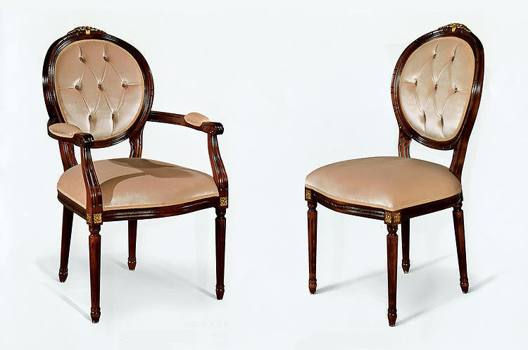Tufted Upholstered Arm Chair in Cream