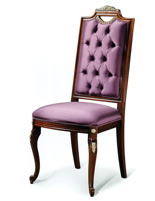 Tufted Upholstered Side Chair in Purple