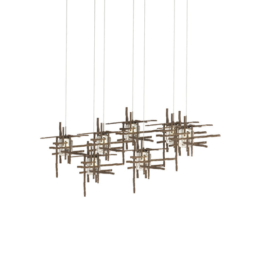 Tura 7-Light Glass Rectangular Pendant