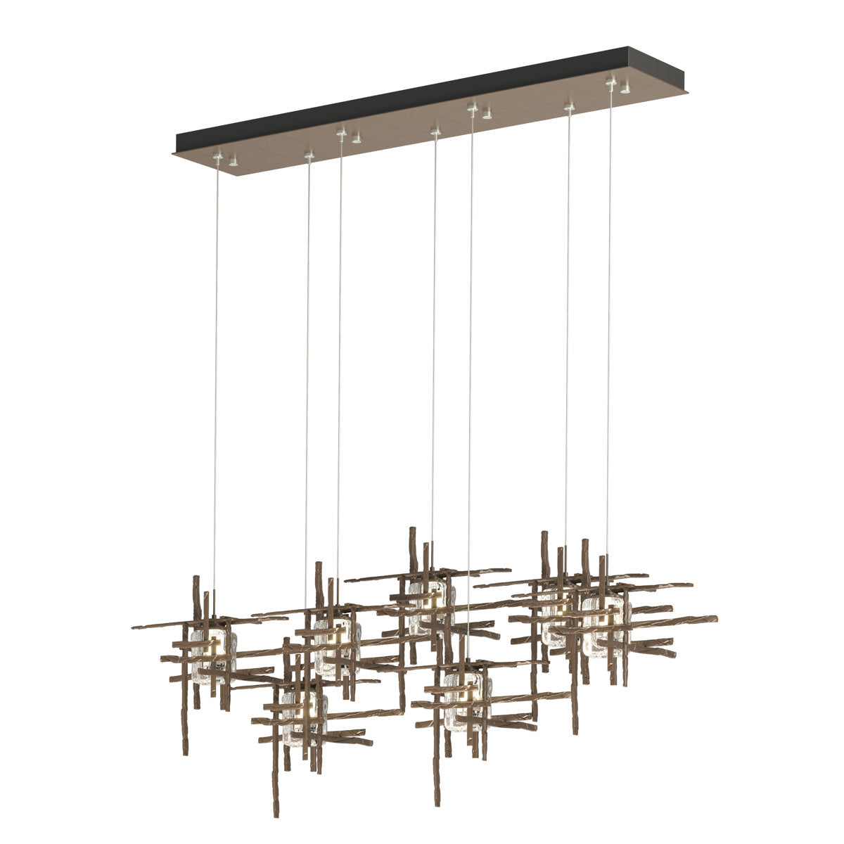 Tura 7-Light Glass Rectangular Pendant