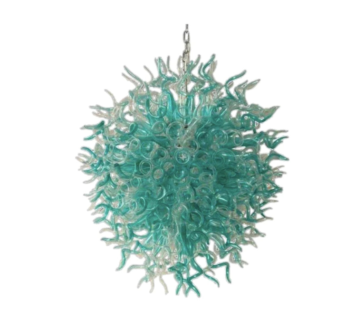 Turquoise Handmade Glass Chandelier Lighting