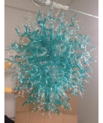 Turquoise Handmade Glass Chandelier Lighting